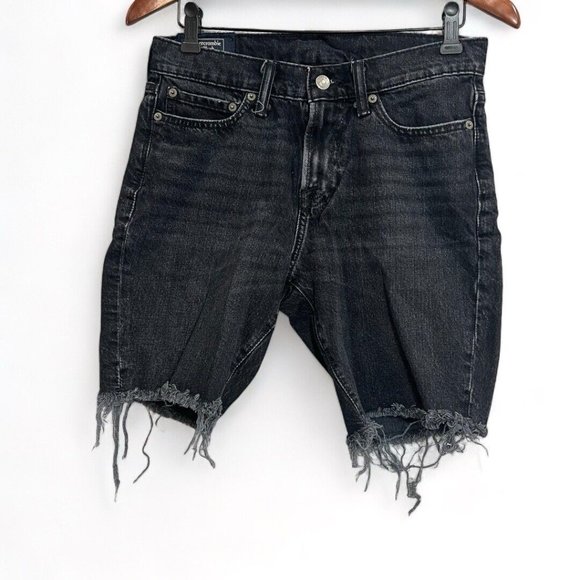 Abercrombie & Fitch Pants - Abercrombie & Fitch Jean Shorts Women 26W (30x9 Actual) Stretch Cut Off Black